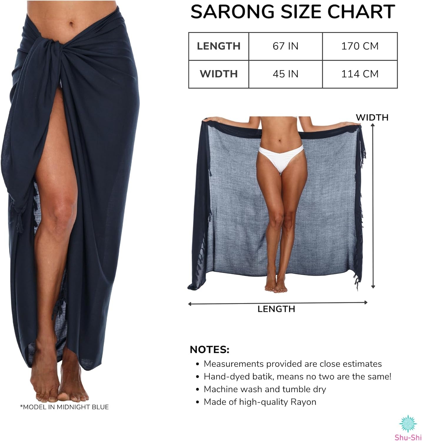 Sarong Wraps for Women Beach Cover up Skirt Swimsuit Wrap Pareo Coverups Many Solid Colors